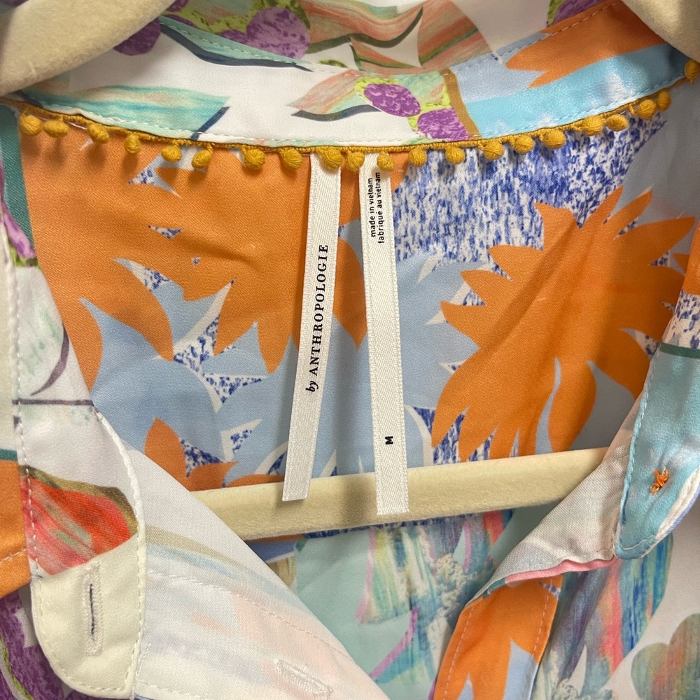 By Anthropologie Colorful Multi Pattern Button Do… - image 6